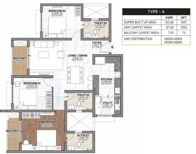 Ebony at Brigade Orchards - 3 & 4 BHK Apartments in Devanahalli, Bengaluru
