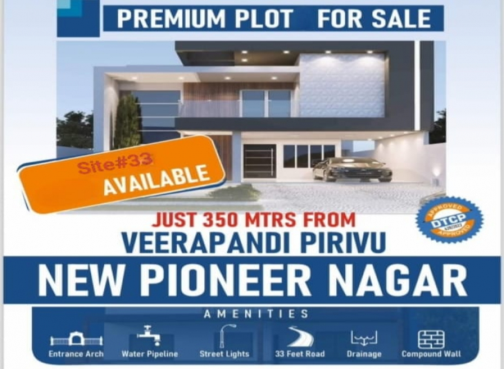 1862 Sq.Ft Plot for sale in Veerapandi Pirivu