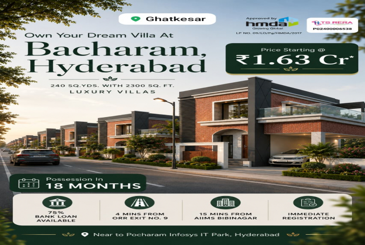 3 BHK Villa for sale in Ghatkesar